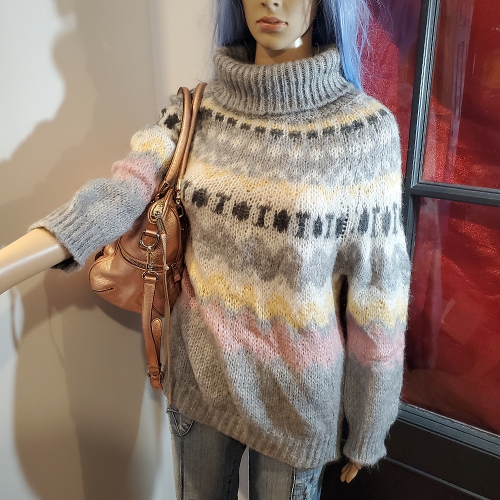 Gemelli Pastel Cowl Knit Sweater